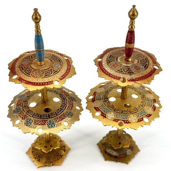 Vintage (2) Toledo Spain Brass Gallery Cocktail Sword Set-of-12/11 - Picture 9 of 15